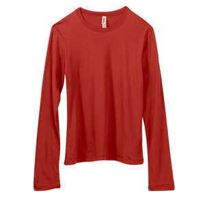 Bella Women's Long-Sleeve Crew Neck Jersey T-Shirt - Dark/Colors Red
