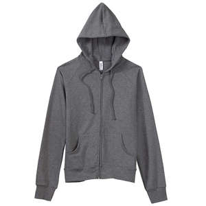 Bella Women's Full-Zip Raglan Hoodie - Dark/Colors Gray, Deep Heathered