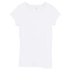Custom Promotional Bella Women's Marcelle Sheer Jersey Longer-Length T-Shirt - White/Neutral