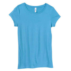 Bella Women's Marcelle Sheer Jersey Longer-Length T-Shirt - Dark/Colors Blue, Ocean