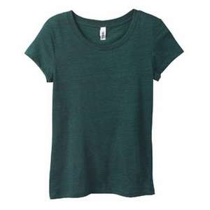 Bella Women's Cameron Tri-Blend T-Shirt - Dark/All Green, Heathered Emerald