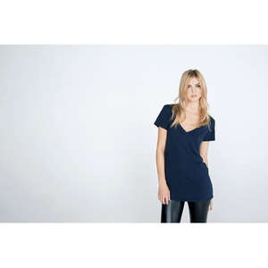 Custom Promotional Bella Women's Lidia Tissue Jersey Deep V-Neck T-Shirt - Dark/All