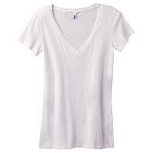 Bella Women's Lidia Tissue Jersey Deep V-Neck T-Shirt - Dark/All White