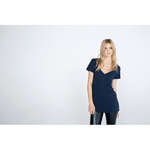 Personalized Ladies T-Shirts - Bella Women's Lidia Tissue Jersey Deep V-Neck T-Shirt - Dark/All