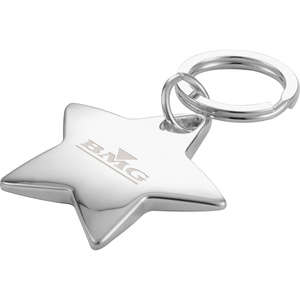 Custom Promotional Star Shaped Sterling Silver Key Ring