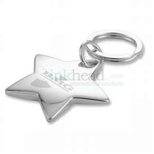 Star Shaped Sterling Silver Key Ring 