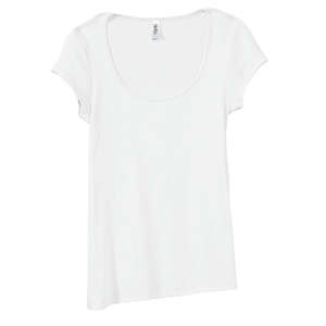 Bella Women's Margot Sheer Rib Scoop Neck T-Shirt - Dark/All White