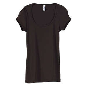 Bella Women's Margot Sheer Rib Scoop Neck T-Shirt - Dark/All Chocolate