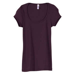 Bella Women's Margot Sheer Rib Scoop Neck T-Shirt - Dark/All Plum
