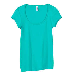 Bella Women's Margot Sheer Rib Scoop Neck T-Shirt - Dark/All Teal