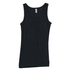 Bella Women's Rachel Sheer Rib Longer-Length Tank - Dark/All Black