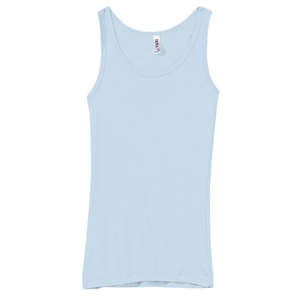 Bella Women's Rachel Sheer Rib Longer-Length Tank - Dark/All Blue, Pale