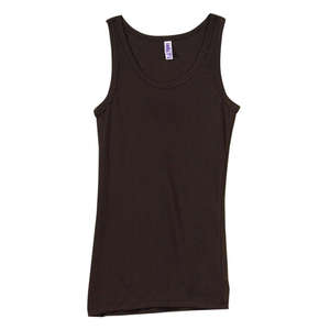 Bella Women's Rachel Sheer Rib Longer-Length Tank - Dark/All Chocolate