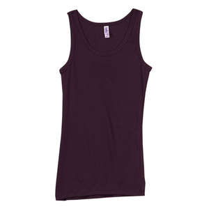 Bella Women's Rachel Sheer Rib Longer-Length Tank - Dark/All Plum