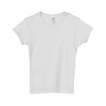Promotional Apparel - Bella Girl's 1x1 Baby Rib Crew Neck T-Shirt - White/Neutral