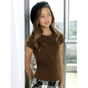 Bella Girl's 1x1 Baby Rib Crew Neck T-Shirt - Dark/Colors