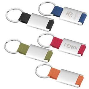 Custom Promotional Rectangular Sterling Silver Key Ring