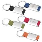 Promotional Metal Keychains - Rectangular Sterling Silver Key Ring