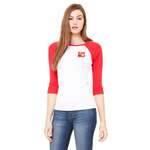 Customized Apparel - Bella Women's 1x1 Baby Rib 3/4-Sleeve Contrast Raglan T-Shirt - Dark/All