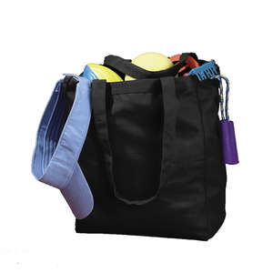 BAGedge 12 oz. Canvas Book Tote - Dark/All Black