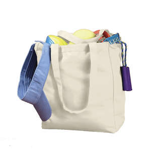 BAGedge 12 oz. Canvas Book Tote - Dark/All Natural