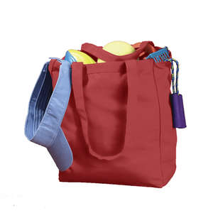 BAGedge 12 oz. Canvas Book Tote - Dark/All Red