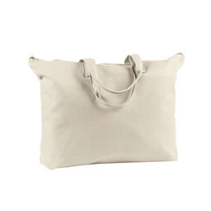 BAGedge Canvas Zippered Book Tote - Dark/All Natural