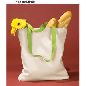 BAGedge 12 oz. Canvas Tote with Contrasting Handles - Dark/All
