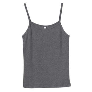 Bella Women's 1x1 Baby Rib Spaghetti Strap Tank - Dark/Colors Gray, Deep Heathered