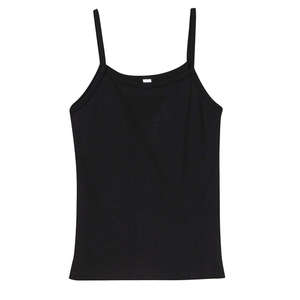 Bella Women's 1x1 Baby Rib Spaghetti Strap Tank - Dark/Colors Black