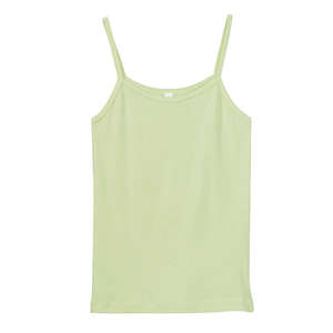 Bella Women's 1x1 Baby Rib Spaghetti Strap Tank - Dark/Colors Green, Lime Wedge