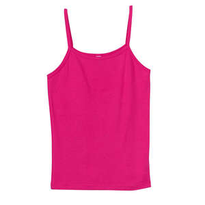 Bella Women's 1x1 Baby Rib Spaghetti Strap Tank - Dark/Colors Fuchsia