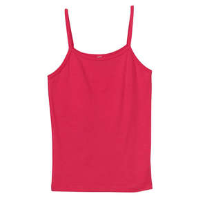 Bella Women's 1x1 Baby Rib Spaghetti Strap Tank - Dark/Colors Red