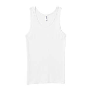 Bella Women's 1x1 Baby Rib Wide Strap Tank - White/Neutral White