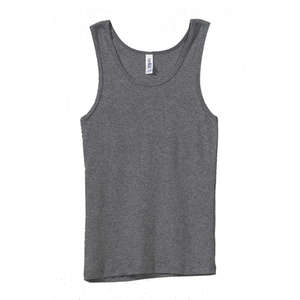 Bella Women's 1x1 Baby Rib Wide Strap Tank - Dark/Colors Gray, Deep Heathered