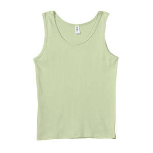 Bella Women's 1x1 Baby Rib Wide Strap Tank - Dark/Colors Green, Lime Wedge