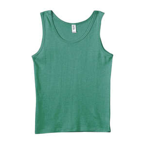 Bella Women's 1x1 Baby Rib Wide Strap Tank - Dark/Colors Green, Kelly