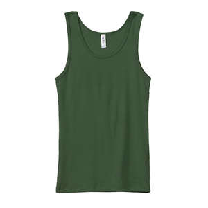 Bella Women's 1x1 Baby Rib Wide Strap Tank - Dark/Colors Green, Army