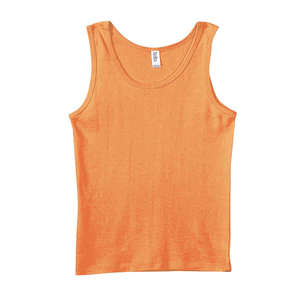 Bella Women's 1x1 Baby Rib Wide Strap Tank - Dark/Colors Orange