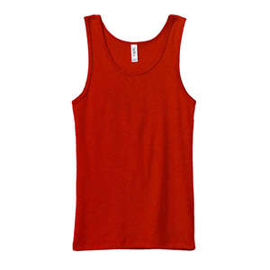 Bella Women's 1x1 Baby Rib Wide Strap Tank - Dark/Colors Red