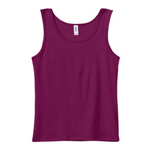 Bella Women's 1x1 Baby Rib Wide Strap Tank - Dark/Colors Currant