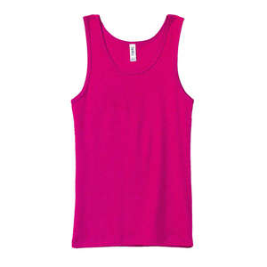 Bella Women's 1x1 Baby Rib Wide Strap Tank - Dark/Colors Raspberry