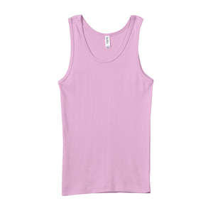 Bella Women's 1x1 Baby Rib Wide Strap Tank - Dark/Colors Pink