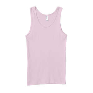 Bella Women's 1x1 Baby Rib Wide Strap Tank - Dark/Colors Pink, Soft