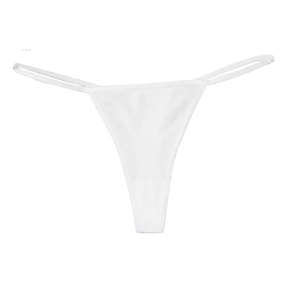 Bella Women's Cotton/Spandex Thong - White/Neutral White