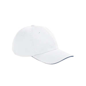 Big Accessories Washed Twill Sandwich Cap - Dark/All White/Blue, Navy