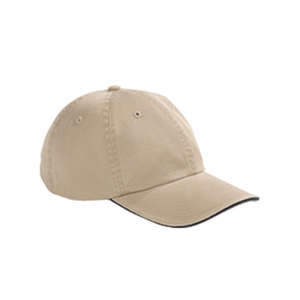 Big Accessories Washed Twill Sandwich Cap - Dark/All Khaki/Black