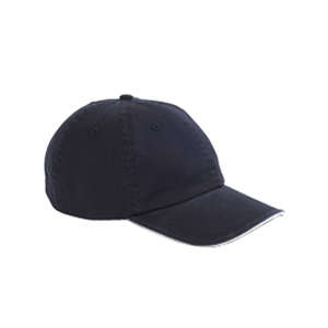 Big Accessories Washed Twill Sandwich Cap - Dark/All Blue, Navy/White