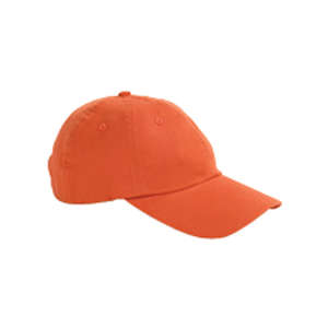 Big Accessories 6-Panel Brushed Twill Unstructured Cap - Dark/All Orange, Tangerine