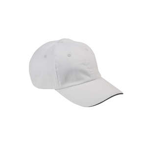 Big Accessories 6-Panel Unstructured Sandwich Cap - Dark/All White/Blue, Navy
